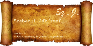 Szebenyi József névjegykártya